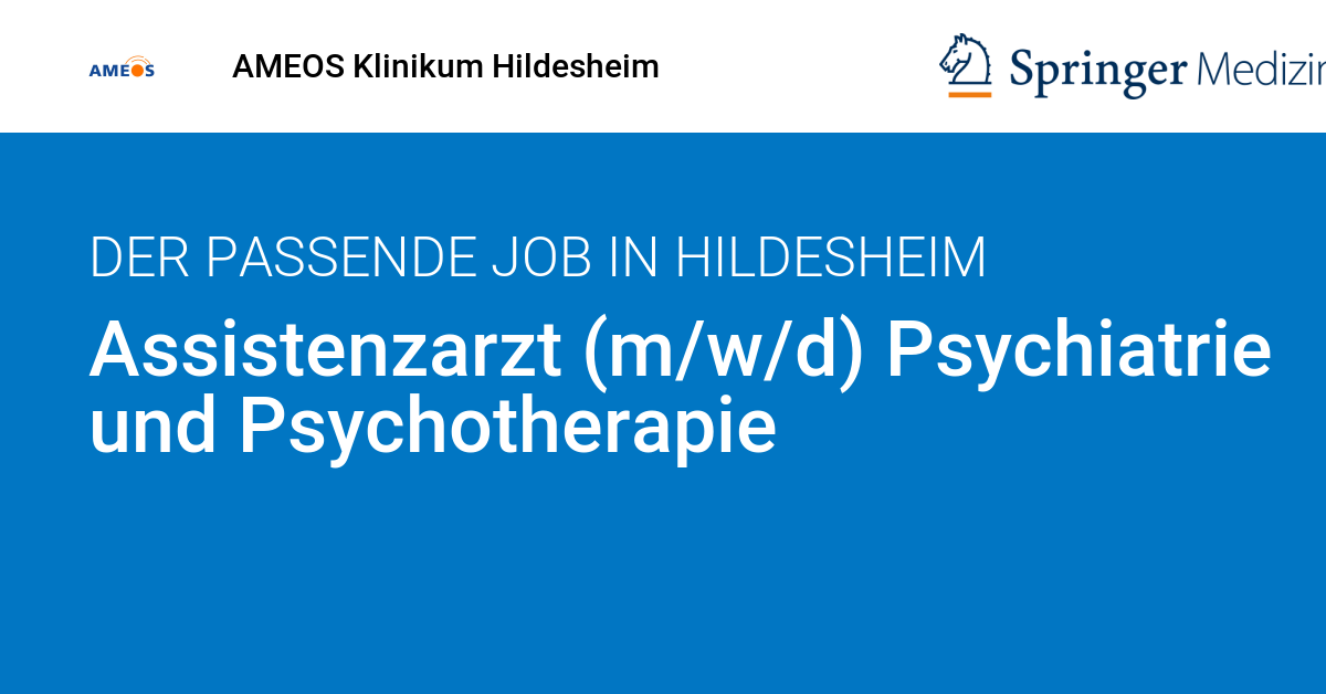 Assistenzarzt M W D Psychiatrie Und Psychotherapie Hildesheim Med