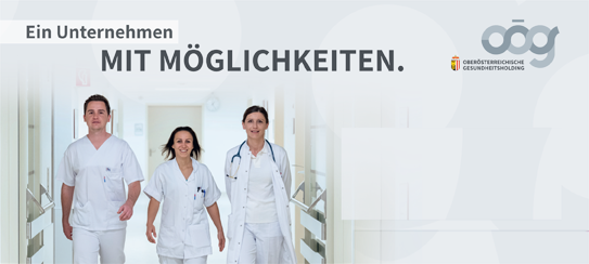 Logo - Oberösterreichische Gesundheitsholding; Ein Unternehmen MIT MÖGLICHKEITEN.