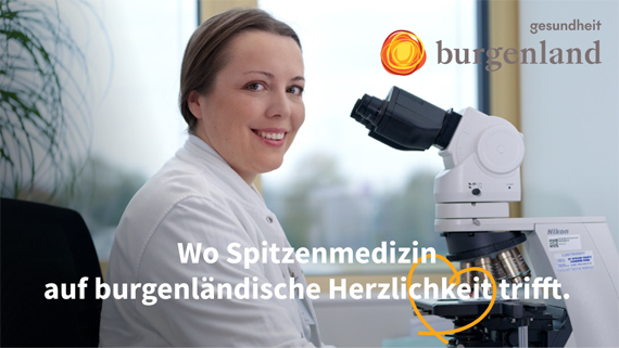 Logo, Bild - Gesundheit Burgenland - Klinik Oberwart; Wo Spitzenmedizin auf burgenländische Herzlichkeit trifft.