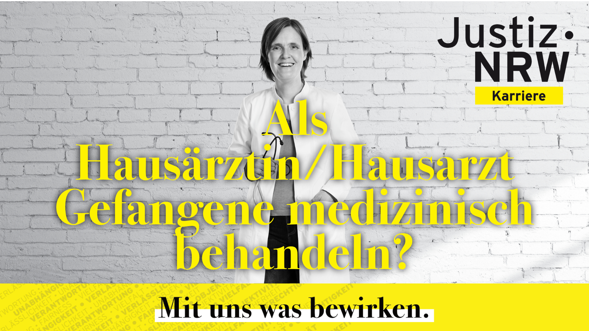 Logo, Justiz NRW Karriere Als Allgemeinmediziner:in, Internist:in oder Fachärzt:in mit allgemeinmedizinischer Erfahrung sind Sie bereit für neue medizinische Herausforderungen?
			Dann werden Sie Teil des ‚Teams Justizvollzug‘ in Nordrhein-Westfalen!
